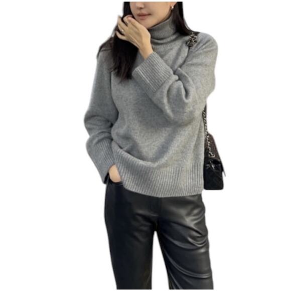 Lemui Korea Soft Wool Turtleneck Sweater Size M Brown Fall NWT - Picture 2 of 9